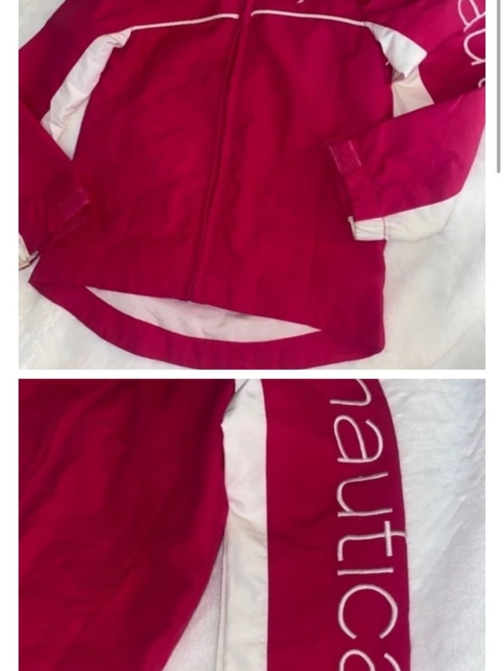 Nautica Hot Pink & White Zip-Up Hoodie for Kids